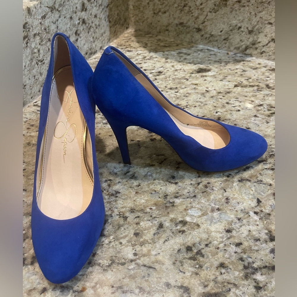 Beautiful blue velvety Jessica Simpson heels
